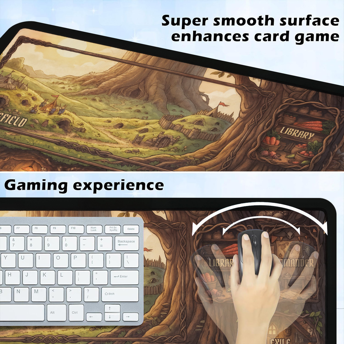 Fantasy Forest Rabbit Treehouse Playmat, Gaming Mat